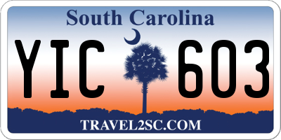 SC license plate YIC603