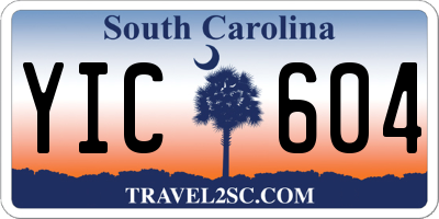SC license plate YIC604