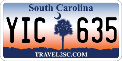 SC license plate YIC635