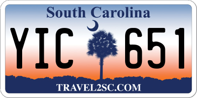 SC license plate YIC651