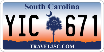 SC license plate YIC671