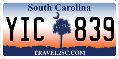 SC license plate YIC839