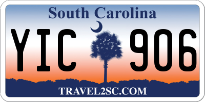 SC license plate YIC906