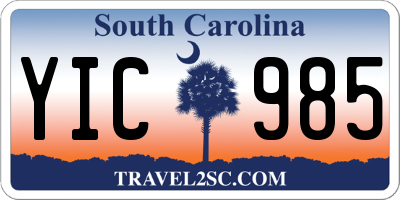 SC license plate YIC985