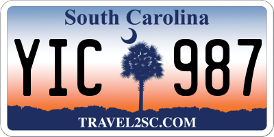 SC license plate YIC987