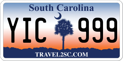 SC license plate YIC999