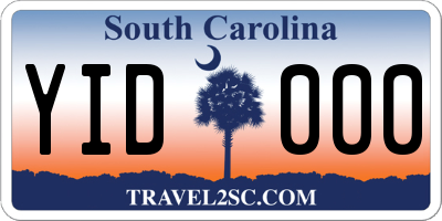 SC license plate YID000