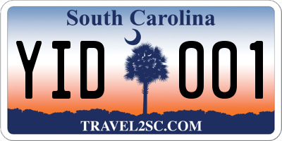 SC license plate YID001