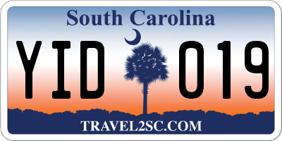 SC license plate YID019