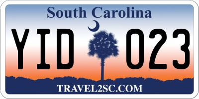 SC license plate YID023