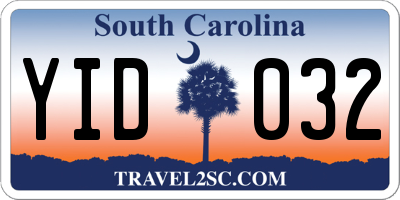 SC license plate YID032
