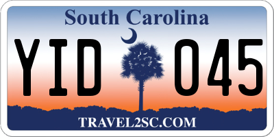SC license plate YID045