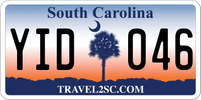 SC license plate YID046