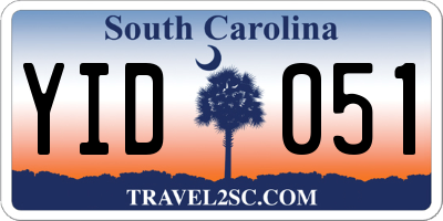 SC license plate YID051