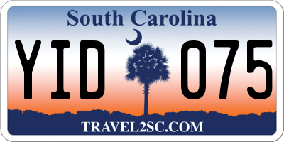 SC license plate YID075