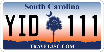 SC license plate YID111