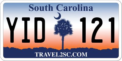 SC license plate YID121