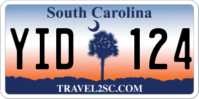 SC license plate YID124