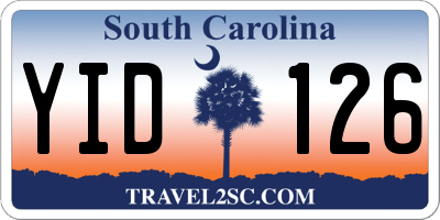 SC license plate YID126
