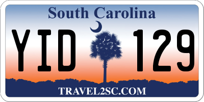 SC license plate YID129