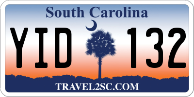 SC license plate YID132