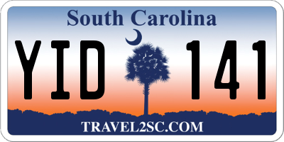 SC license plate YID141