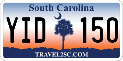 SC license plate YID150