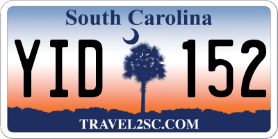 SC license plate YID152