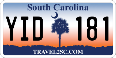 SC license plate YID181