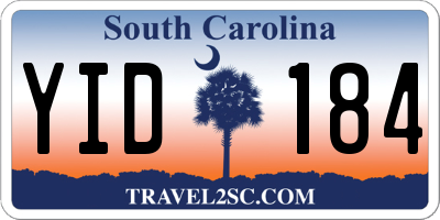 SC license plate YID184