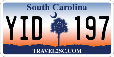 SC license plate YID197