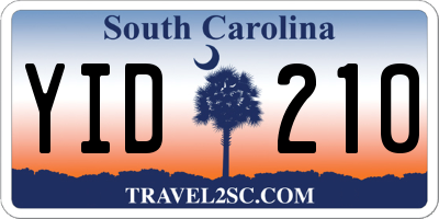 SC license plate YID210