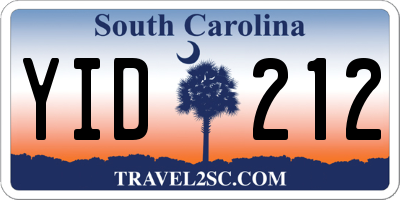 SC license plate YID212