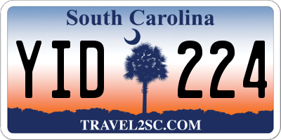 SC license plate YID224