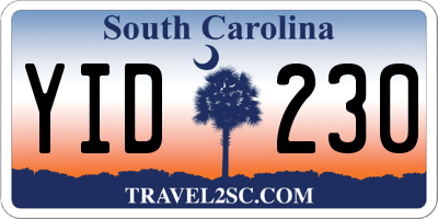 SC license plate YID230