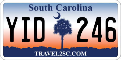 SC license plate YID246