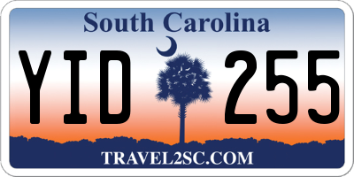 SC license plate YID255