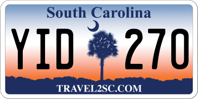 SC license plate YID270
