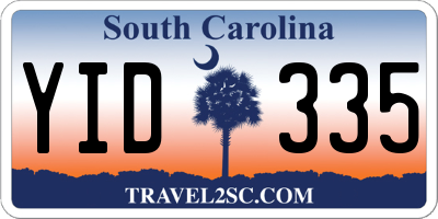 SC license plate YID335