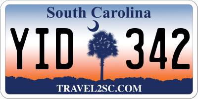 SC license plate YID342