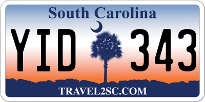 SC license plate YID343