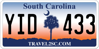SC license plate YID433