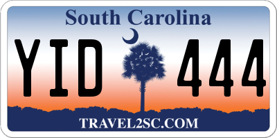 SC license plate YID444