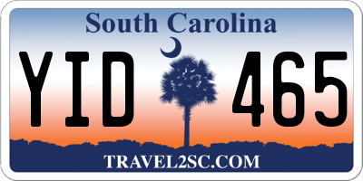 SC license plate YID465