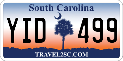 SC license plate YID499