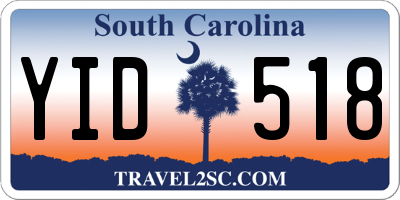 SC license plate YID518