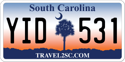 SC license plate YID531