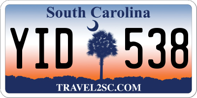 SC license plate YID538