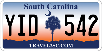 SC license plate YID542