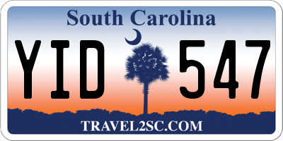 SC license plate YID547